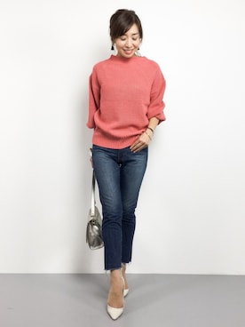「TODAYFUL（トゥデイフル）のHELENA'sデニム（デニムパンツ）」を使った、RINAさん（レディース・160cm）の秋コーディネート