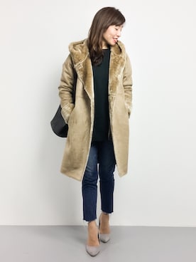 「TODAYFUL（トゥデイフル）のHELENA'sデニム（デニムパンツ）」を使った、RINAさん（レディース・160cm）の秋コーディネート