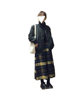 「タータンチェック」｜uさん（レディース・150cm）の冬コーディネート