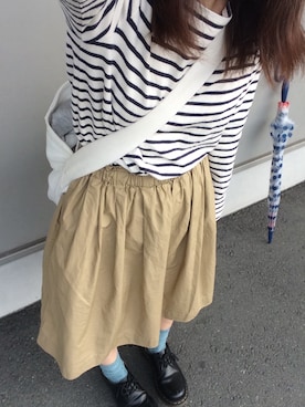 「くつした」｜「アイテム（ブーツ）」を使った、uさん（レディース・150cm）の春コーディネート
