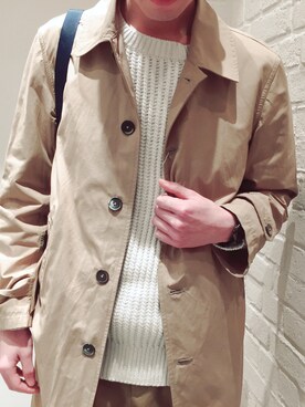 「Discoat Parisien」｜「アイテム（ステンカラーコート）」を使った、よしきさん（メンズ・177cm）の春コーディネート