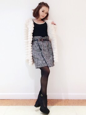 「CECIL McBEE（セシルマクビー）のアイテム（その他アウター）」を使った、村崎英絵（むらさきはなえ）さん（レディース・146cm）の秋コーディネート