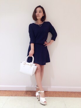 「CECIL McBEE（セシルマクビー）のアイテム（バッグ）」を使った、村崎英絵（むらさきはなえ）さん（レディース・146cm）の冬コーディネート