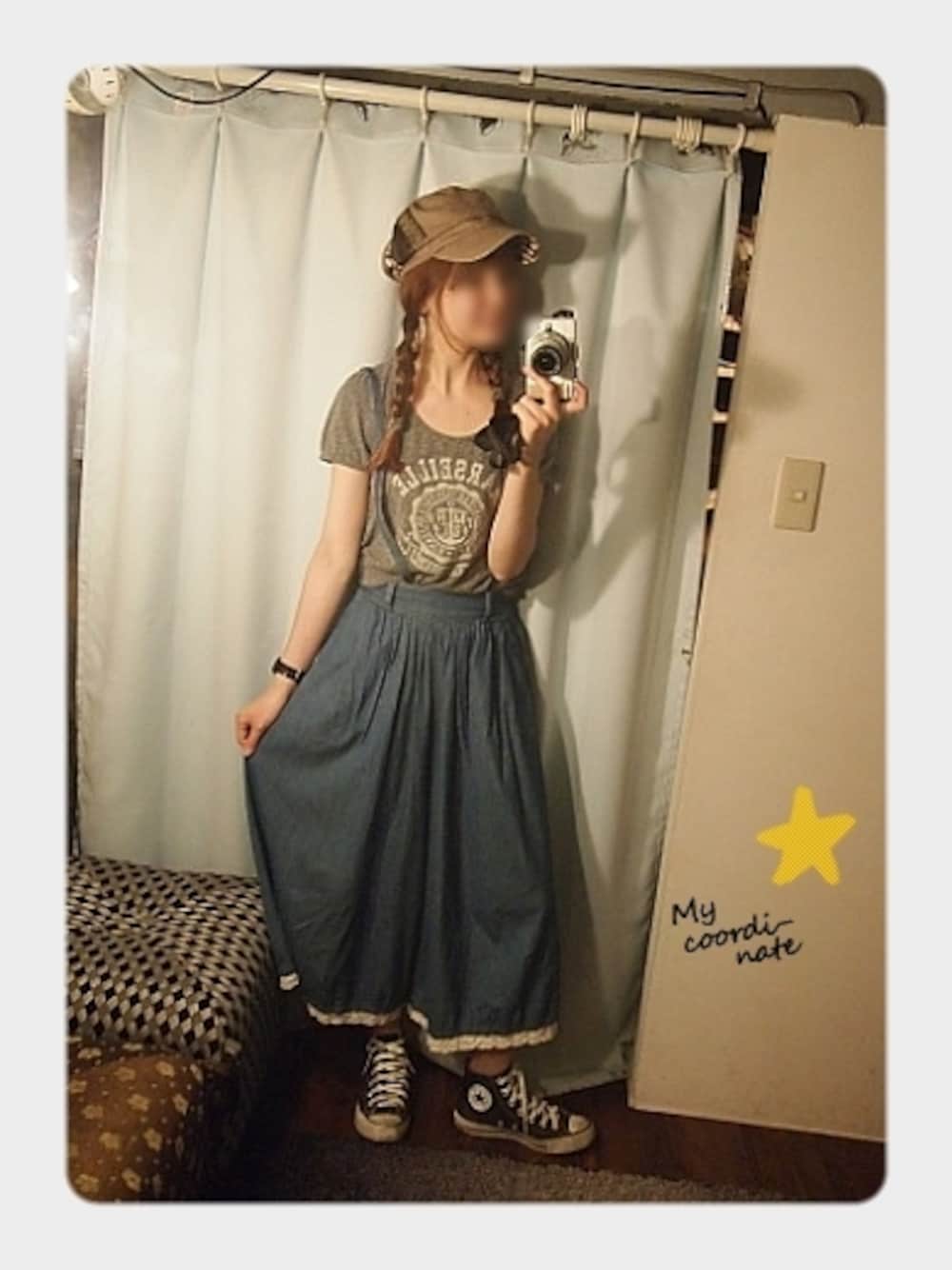 「ManoRosaキャップ（キャップ）」を使った、ゆーきさんの春コーディネートの1枚目の写真