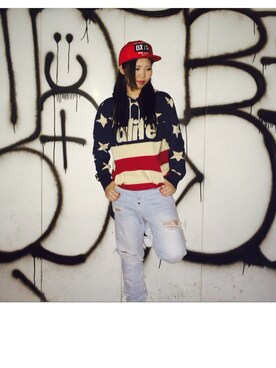 「10Deep（テンディープ）のアイテム（キャップ）」を使った、enyatonさん（レディース・163cm）の春コーディネート