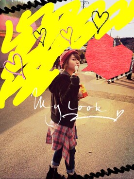 「Lovers Kidds（その他アウター、ブラック系）」を使った、yuriさん（レディース・148cm）の春コーディネート