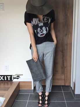 「ミッキーT」｜「アイテム（スラックス）」を使った、ayanoooo16さん（レディース・160cm）の秋コーディネート