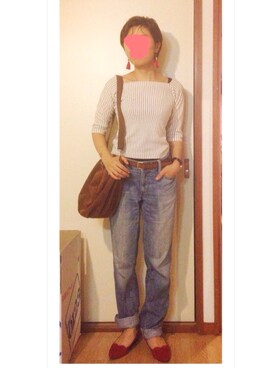 「Eddie Bauer（エディーバウアー）のアイテム（パンツ）」を使った、225さん（レディース・153cm）の秋コーディネート