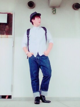「SCOTCH GRAIN（スコッチグレイン）のアイテム（その他シューズ）」を使った、内田 光彦さん（メンズ・178cm）の夏コーディネート