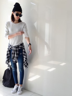 「OLD NAVY（オールドネイビー）のアイテム（パンツ）」を使った、maichinさん（レディース・178cm）の春コーディネート