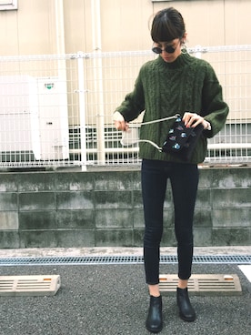 「MONKI（モンキ）のアイテム（シューズ）」を使った、maichinさん（レディース・178cm）の冬コーディネート