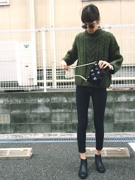 maichinさんの「Cable tunic」を使ったコーディネート