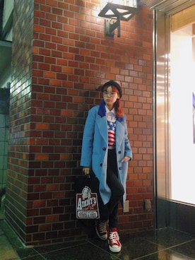 「スエードシューズ」｜「アイテム（チェスターコート）」を使った、瀬戸あゆみさん（レディース・152cm）の秋コーディネート