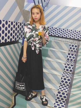 「PHENOMENON（フェノメノン）のアイテム」を使った、瀬戸あゆみさん（レディース・152cm）の夏コーディネート