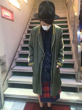 「FACETASM（ファセッタズム）のアイテム（トレンチコート）」を使った、ねむいくんさん（メンズ・178cm）の春コーディネート