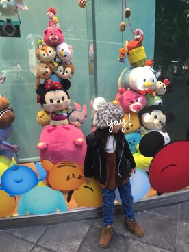 「UNIQLO（ユニクロ）のアイテム（ライダースジャケット）」を使った、poccciさん（キッズ・100cm）の秋コーディネート