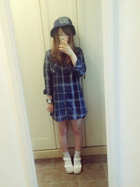 「時計」｜「アイテム（シャツワンピース）」を使った、◇t○mao□さん（レディース・154cm）の夏コーディネート