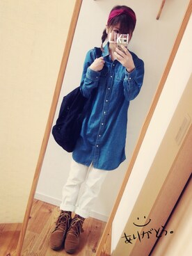 シャツワンピースを使った デニム シャツ の人気ファッションコーディネート Wear