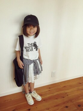 「GAYA（ガヤ）のアイテム」を使った、ゆりあのこあらさん（キッズ・110cm）の夏コーディネート