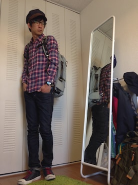 「アイテム（キャスケット）」を使った、のりぴさん（メンズ・177cm・20代）の秋コーディネート