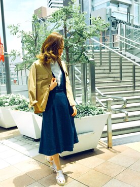 「made in HEAVEN（メイドインヘブン）のアイテム（オールインワン・サロペット）」を使った、rika iwasaさん（レディース・161cm）の夏コーディネート