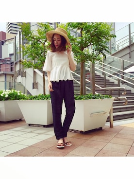 「CHEEKYのアイテム」を使った、rika iwasaさん（レディース・161cm）の夏コーディネート