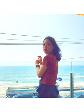 「ESTNATION（エストネーション）のアイテム」を使った、rika iwasaさん（レディース・161cm）の夏コーディネート