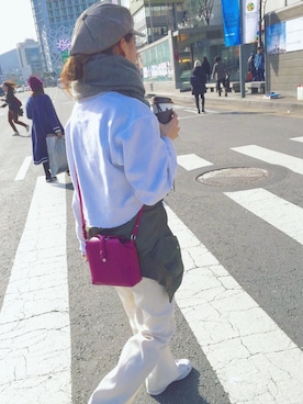 「ホワイトパンツ」｜rika iwasaさん（レディース・161cm）の冬コーディネート