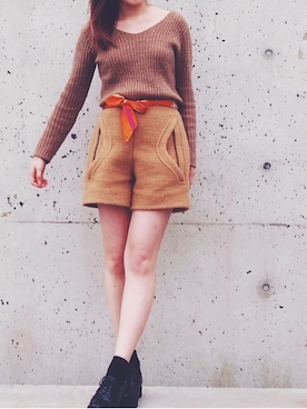 「CARVEN（カルヴェン）のアイテム」を使った、rika iwasaさん（レディース・161cm）の冬コーディネート