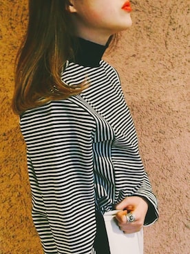 「ハイネックトップス」｜rika iwasaさん（レディース・161cm）の冬コーディネート