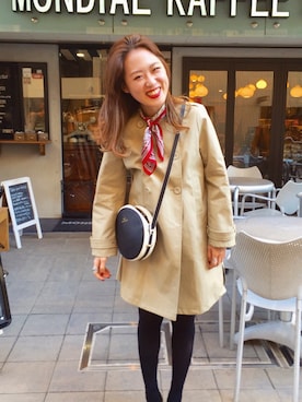 「アイテム（トレンチコート）」を使った、rika iwasaさん（レディース・161cm）の冬コーディネート