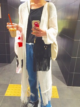 「アイテム（その他小物）」を使った、rika iwasaさん（レディース・161cm）の春コーディネート