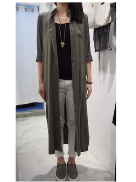 「minouのアイテム（ピーコート、グリーン系）」を使った、Mikoさん（レディース・173cm）の秋コーディネート