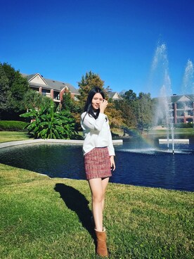 「skirt」｜「アイテム（ブーティ）」を使った、MoMoさん（レディース・160cm）の秋コーディネート