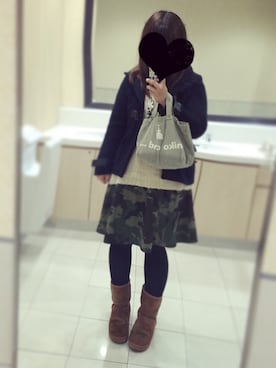 「JEANASIS（ジーナシス）のアイテム（ダッフルコート）」を使った、ゆんころ⋈*.。さん（レディース・155cm）の冬コーディネート