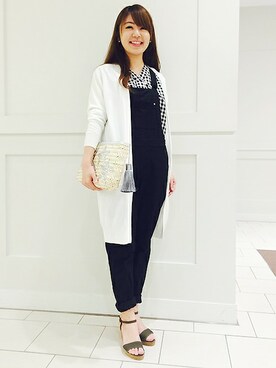 松嶋尚美さん着用 チノテーパードサロペットを使った人気ファッションコーディネート Wear