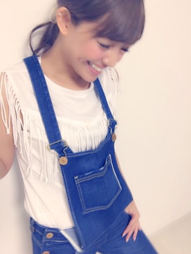 「Guess（ゲス）のアイテム（オールインワン・サロペット）」を使った、いしかわなささん（レディース・150cm）の夏コーディネート
