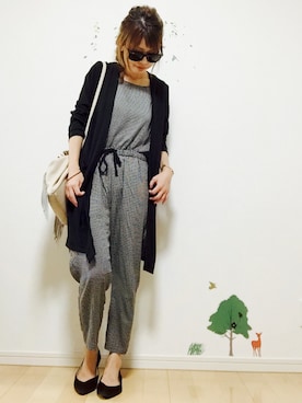 「フリンジバッグ」｜「アイテム（つなぎ/オールインワン）」を使った、❁Hana❁さん（レディース・155cm）の夏コーディネート