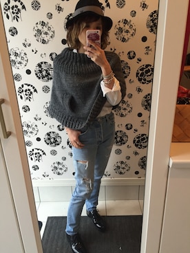 「MAISON MICHEL（メゾンミッシェル）のアイテム」を使った、Mika さん（レディース・154cm）の冬コーディネート