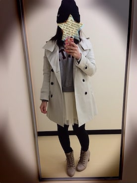 「シースルー」｜「アイテム（ニットキャップ/ビーニー）」を使った、TomoMiさん（レディース・154cm）の春コーディネート