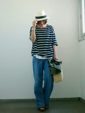 「coca（ANDEX shoes product）（コカ）のアイテム（Tシャツ/カットソー）」を使った、なおゆう2006さん（レディース・161cm）の春コーディネート