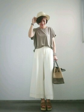「ZARA（ザラ）のアイテム（サンダル、ベージュ系）」を使った、なおゆう2006さん（レディース・161cm）の春コーディネート