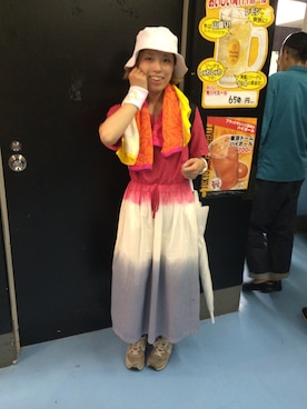 「PAR ICI（パーリッシィ）のアイテム（ワンピース）」を使った、福田 梢 by BRAVEayaseさん（レディース・154cm）の夏コーディネート