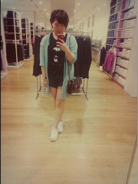 「Lulus（-）のアイテム（ピーコート）」を使った、Andrea安德莉亞さん（レディース・161cm）の夏コーディネート