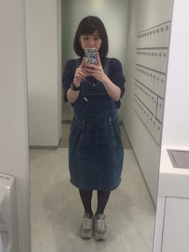 「Guess（ゲス）のアイテム（オールインワン・サロペット）」を使った、723さん（レディース・155cm）の春コーディネート