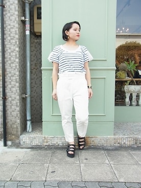 「M/M ATTACHMENT（エムエムアタッチメント）のアイテム（チノパンツ）」を使った、chadstaffさん（レディース・150cm）の春コーディネート