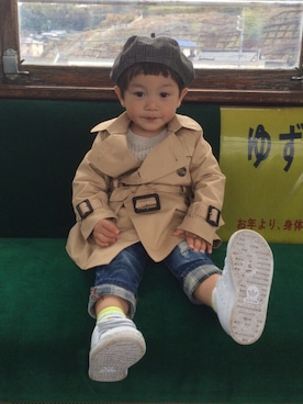 「ZARA KIDS」｜「アイテム（トレンチコート）」を使った、sooochanさん（キッズ・80cm）の春コーディネート