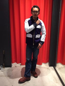 「USA」｜「アイテム（スタジャン）」を使った、Denime MOP滋賀竜王店さん（メンズ・178cm）の秋コーディネート