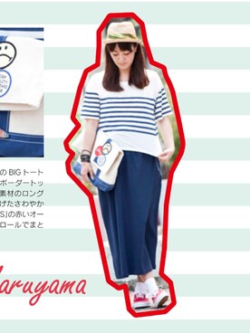 丸山理奈さん（レディース・163cm）の夏コーディネート