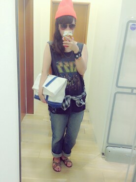 丸山理奈さん（レディース・163cm）の夏コーディネート